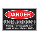 Black Powder Danger Sticker - NW Safe of Bozeman of Bozeman